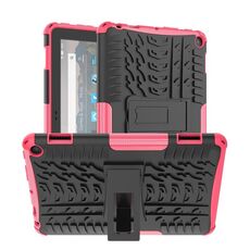 Per Amazon Kindle Fire HD 8 2022 Tire Texture TPU + Custodia per tablet PC con supporto (rosa)