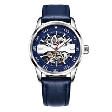 OCHSTIN 62002A Master Series Orologio da uomo meccanico cavo (argento-blu)