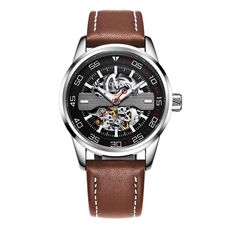 Orologio meccanico da uomo OCHSTIN 62002A Master Series Hollow (argento-marrone)