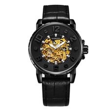OCHSTIN 62004A Master Series Orologio da uomo meccanico cavo (nero-oro)