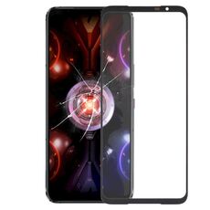 Per Asus ROG Phone 5S / 5S Pro ZS676KS Schermo frontale Lente in vetro esterno con adesivo otticamente trasparente OCA (nero)