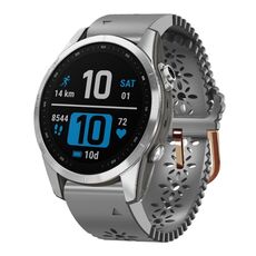 Per cinturino in silicone da donna Garmin Fenix 7S 20mm con perforatore in pizzo (grigio)