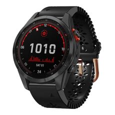 Per Garmin Fenix 7S Solar 20mm Cinturino in silicone da donna con punzone in pizzo (nero)