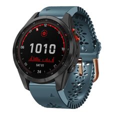 Per Garmin Fenix 7S Solar 20mm Cinturino in silicone da donna con pizzo Punch (Lake Blue)