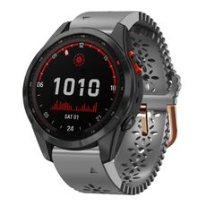Per Garmin Fenix 7S Solar 20mm Cinturino in silicone da donna con pizzo Punch (grigio)