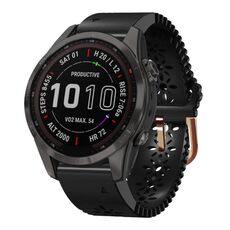Per Garmin Fenix 7S Sapphire Solar 20mm Cinturino in silicone da donna con punzone in pizzo (nero)