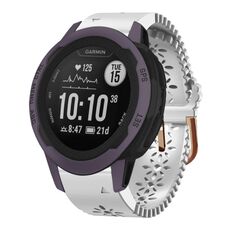 Per Garmin Instinct 2S 20mm cinturino in silicone da donna con punzone in pizzo (bianco)