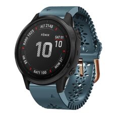 Per cinturino in silicone da donna Garmin Fenix 6S Pro 20 mm con perforazione in pizzo (blu lago)