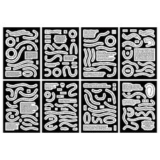 Confezione da 3 set di adesivi con testo vintage fai da te (curva)