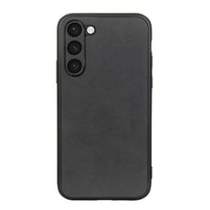 Per Samsung Galaxy S23 + 5G Custodia per telefono PU con trama di vitello bicolore con foro accurato (nero)
