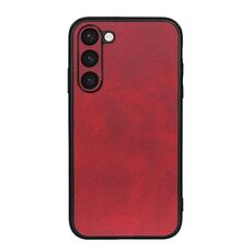 Per Samsung Galaxy S23 + 5G Custodia per telefono PU con trama in vitello bicolore con foro preciso (rosso)