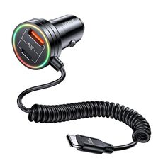 USAMS US-CC167 C33 Caricabatteria da auto a molla da 60 W con apertura (nero)