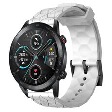 For Honor MagicWatch2 42mm 20mm Cinturino in silicone a tinta unita con motivo calcio (bianco)