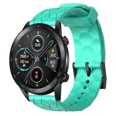 Per Honor MagicWatch2 42mm 20mm Cinturino per orologio in silicone tinta unita con motivo a calcio (verde acqua)