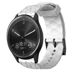 Per Garmin Vivomove Sport 20mm Cinturino per orologio in silicone tinta unita con motivo a calcio (bianco)