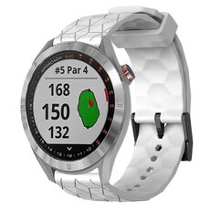 Per Garmin Approach S40 20mm Cinturino per orologio in silicone tinta unita con motivo a calcio (bianco)