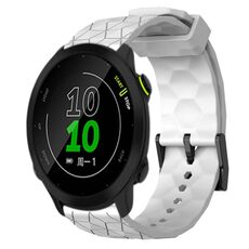 Per Garmin Forerunner 158 20mm Cinturino per orologio in silicone tinta unita con motivo a calcio (bianco)