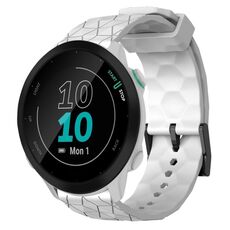 Per Garmin Forerunner 55 20mm Cinturino per orologio in silicone tinta unita con motivo a calcio (bianco)