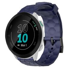 Per Garmin Forerunner 55 20mm Cinturino per orologio in silicone tinta unita con motivo a calcio (blu navy)