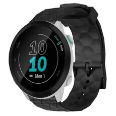 Per Garmin Forerunner 55 20mm Cinturino per orologio in silicone tinta unita con motivo a calcio (nero)