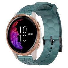 Per Garmin Venu 20mm Cinturino per orologio in silicone tinta unita modello calcio (Rock Cyan)