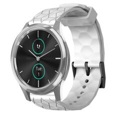 Per Garminmove Luxe 20mm Cinturino per orologio in silicone tinta unita con motivo a calcio (bianco)