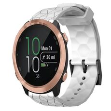 Per Garmin Forerunner 645 Music 20mm Cinturino in silicone tinta unita modello calcio (bianco)