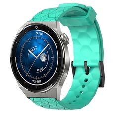 Per Huawei Watch GT3 Pro 46mm 22mm Cinturino in silicone tinta unita modello calcio (verde acqua)