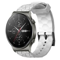 Per Huawei GT2 Pro 22mm Cinturino per orologio in silicone tinta unita con motivo a calcio (bianco)