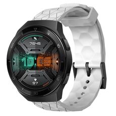 Per Huawei Watch GT 2E 22mm Cinturino in silicone tinta unita con motivo a calcio (bianco)