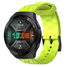 Per Huawei Watch GT 2E 22mm Cinturino in silicone tinta unita con motivo a calcio (verde lime)