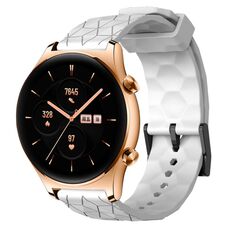 For Honor Watch GS 3 22mm Cinturino per orologio in silicone tinta unita con motivo a calcio (bianco)