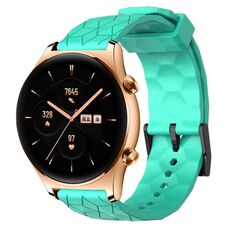 For Honor Watch GS 3 22mm Cinturino per orologio in silicone tinta unita con motivo a calcio (verde acqua)