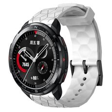 For Honor Watch GS Pro 22mm Cinturino per orologio in silicone tinta unita con motivo a calcio (bianco)