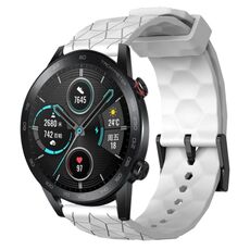 Per Honor Magic Watch 2 46mm 22mm Cinturino in silicone tinta unita con motivo a calcio (bianco)