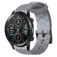 Per Honor Magic Watch 2 46mm 22mm Cinturino in silicone tinta unita con motivo a calcio (grigio)