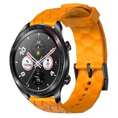 For Honor Watch Dream 22mm Cinturino per orologio in silicone tinta unita con motivo a calcio (giallo)