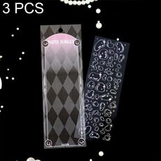 3 PCS Laser Stereo Adesivi fai-da-te Set Manuale Adesivi materiali decorativi (Bolla di cristallo)