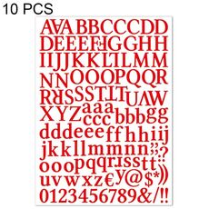 10 pezzi impermeabile alfabeto fai da te manuale adesivo regalo decorazione ufficio adesivo (rosso)