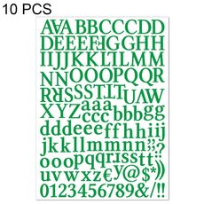 10 pezzi impermeabile alfabeto fai da te manuale adesivo regalo decorazione ufficio adesivo (verde intenso)