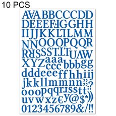 10 pezzi impermeabile alfabeto fai da te manuale adesivo regalo decorazione ufficio adesivo (profondo blu)