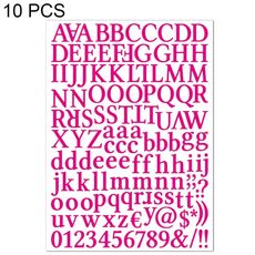 10 pezzi impermeabile alfabeto fai da te manuale adesivo regalo decorazione ufficio adesivo (rosa rossa)