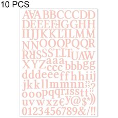10 PCS Impermeabile Alfabeto Manuale FAI DA TE Adesivo Regalo Decorazione Ufficio Adesivo (Rosa)