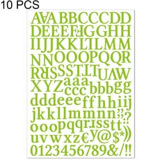 10 pezzi impermeabile alfabeto manuale fai da te adesivo regalo decorazione ufficio adesivo (verde chiaro)