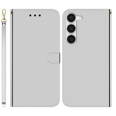 Per Samsung Galaxy S23 + 5G Custodia in pelle con superficie a specchio imitata (argento)