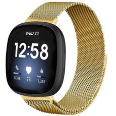 Per Fitbit Versa 4 / Versa 3 20mm Milanese Cinturino Magnetico in Metallo con Fibbia Diviso(Oro)