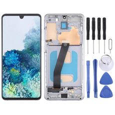 Schermo LCD TFT per Samsung Galaxy S20 SM-G980 Digitizer Assemblaggio completo con cornice, non supporta l'identificazione delle impronte digitali (grigio)