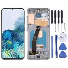 Schermo LCD OLED per Samsung Galaxy S20 SM-G980 Digitizer Assemblaggio completo con cornice (grigio)