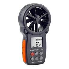 Anemometro portatile BT-100 Strumento di misurazione della temperatura del vento gelido della velocità del vento(nero)