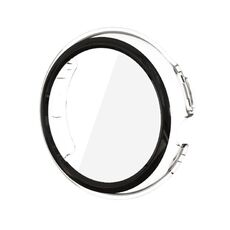 Per Google Pixel Watch Custodia per orologio in vetro temperato con pellicola per PC (trasparente)